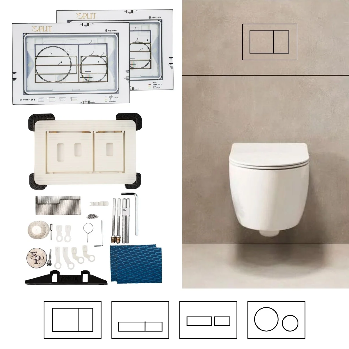 Bouton Poussoir Invisible M1 Edplit